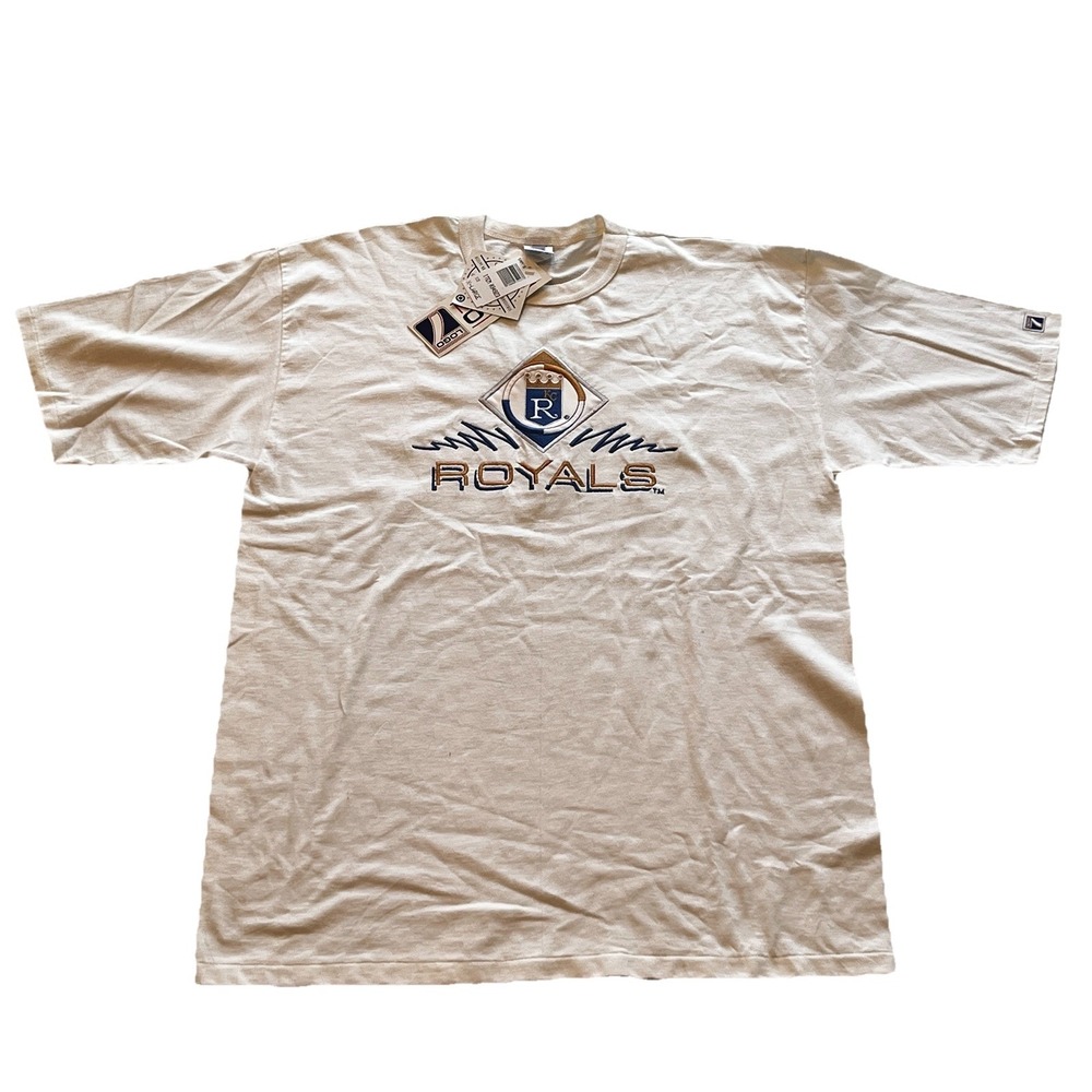 Logo 7 Kansas City‎ Royals Shirt Mens XL White New Vintage 90s MLB Embroidered